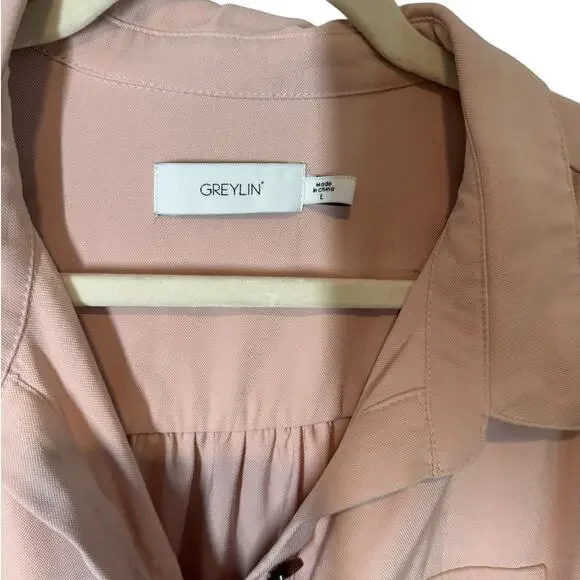 Greylin Haven Utility Jumpsuit Light Pink Large Boilersuit Coveralls One Piece‎ - Picture 4 of 7